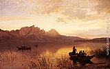 Fredrik Paintings - Drachenwand On The Mondsee by Hans Fredrik Gude